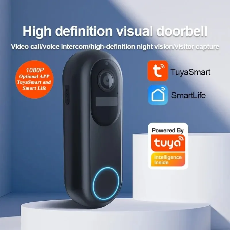 

Tuya Smart Video Doorbell Wireless Door Bell Waterproof Night Vision Smart Home Video Intercom Camera Home Security Protection