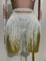 Sparkly Rhinestone Sequin Tassel Stretch Bodysuits 2025 New Arrival Women Birthday Party Nightclub Dj Stage Performance Costume - Image 6
