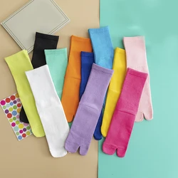 Unisex Combed Cotton Split Toe Socks Simple Comfortable Two-Toed Socks Japanese Harajuku Men Women's Tabi Socks High Quality