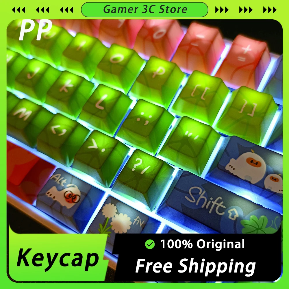 

PP silkworm Keycaps PBT Sublimation 134 Keys Cherry MOA Height Personalized Mechanical Keyboard Keycap Sets Pc Gamer Accessories