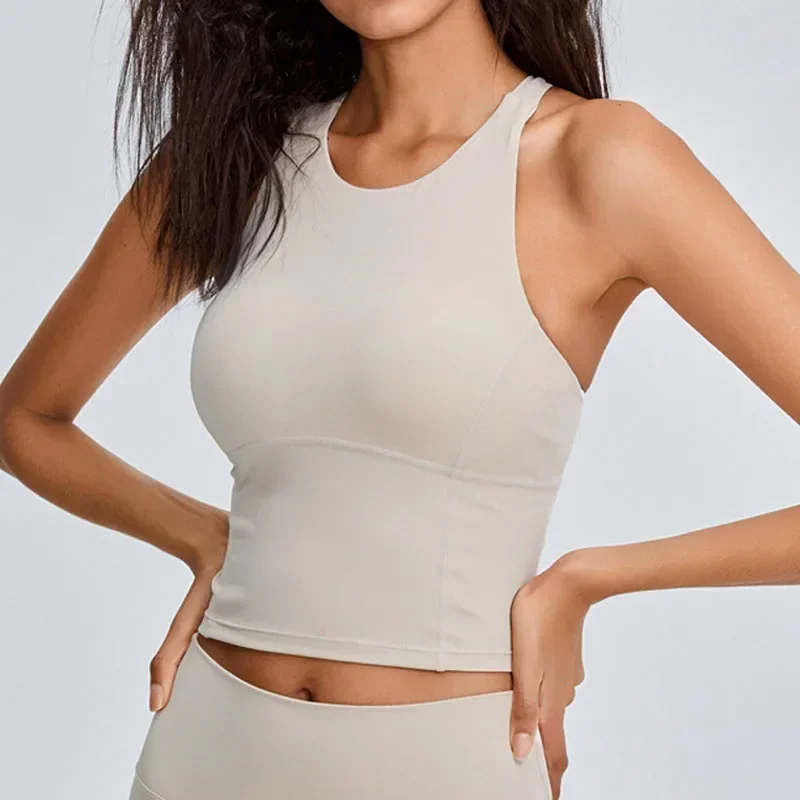 Comfy Cross Back Wide Strap Push-Up Sports Bra for Women - Shockproof Fitness Crop Top with Padded Support