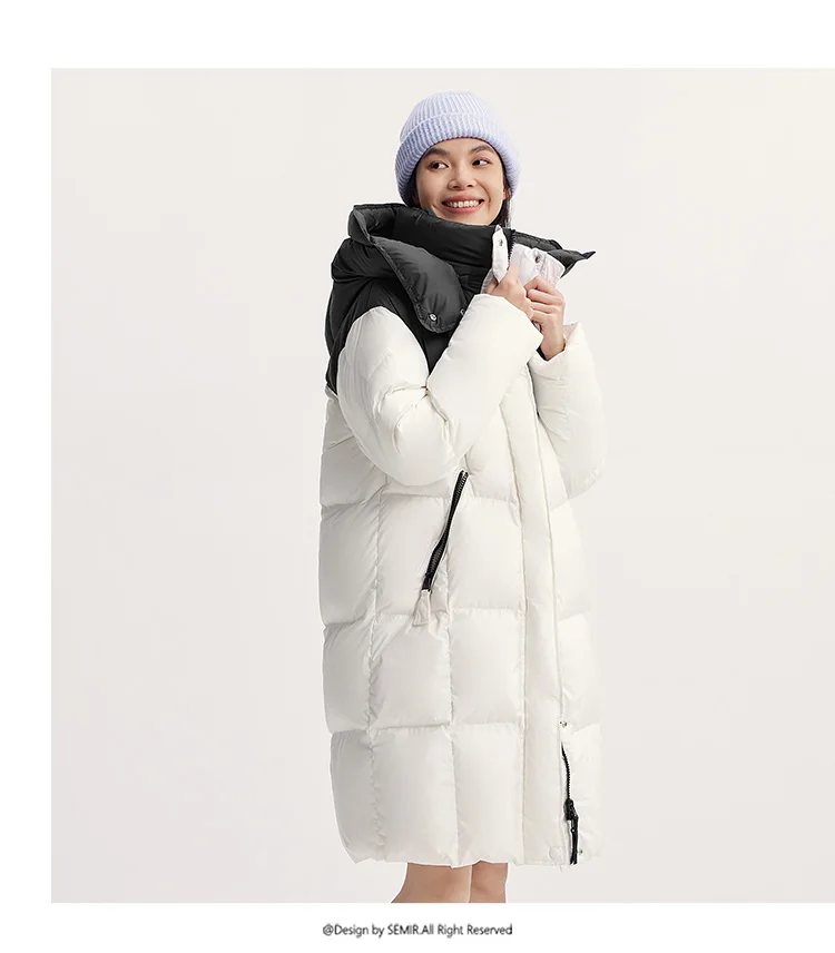 Down Jacket Women Long Length Water-Repellent New Winter Detachable Hood Winter Clothing