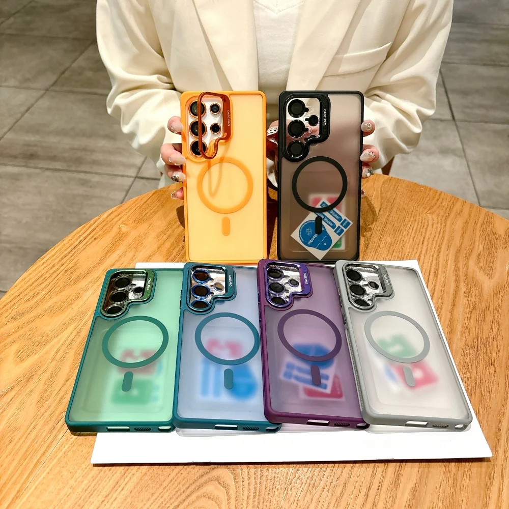 Ultra Flip-Up Lens Holder Phone Case with Magnetic Cover and Glass Lens Film
