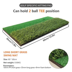 Durable Golf Training Mat for Indoor & Outdoor Practice - Mini PP Grass Pad for Backyard Exercise (Long Short Grass)