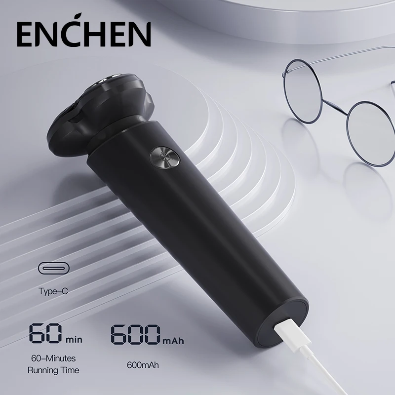 Electrical Rotary Shaver rotary shaver electric razor electric shaver electrical rotary shaver cordless shaver For Men Magnetic Cutter Blade Portable Beard Trimmer Type-C Rechargeable ENCHEN Victor Blackstone 7