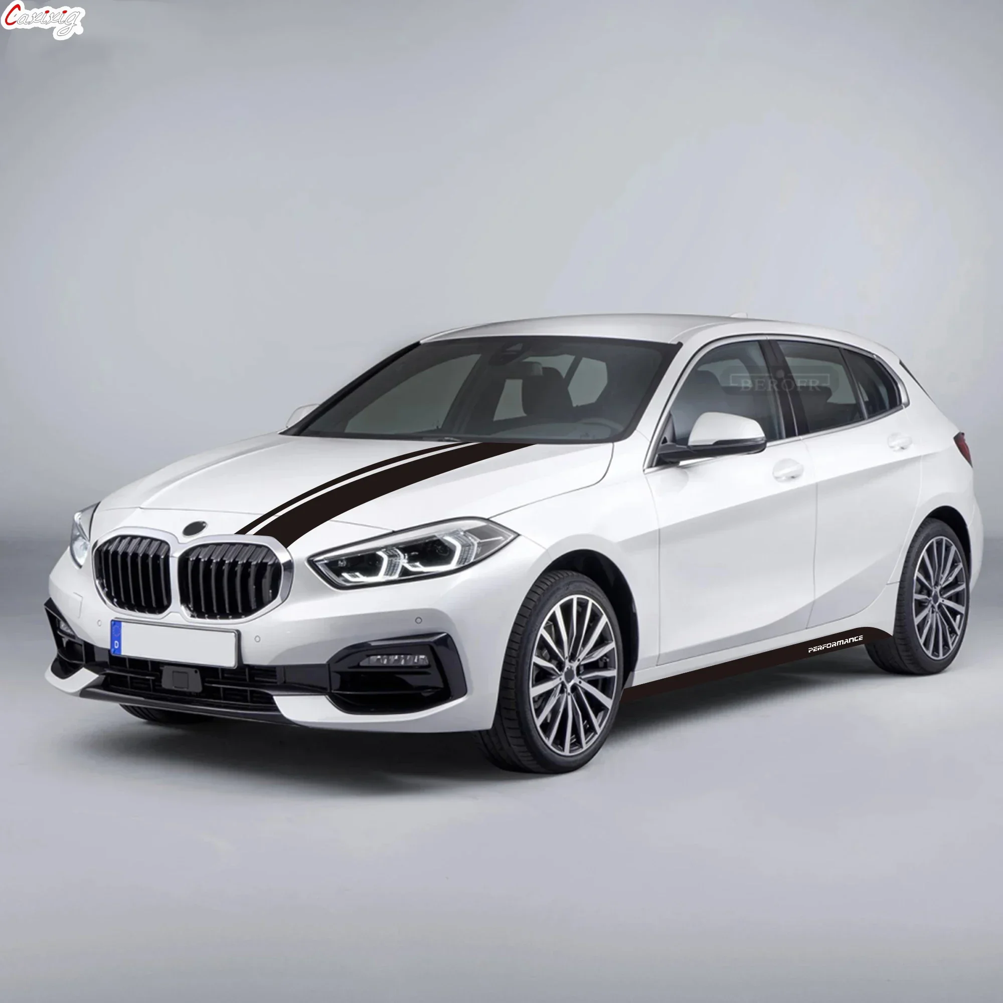 M Performance Per Bmw Serie 1 F20 F21 F40 118I 128I M Sport Auto Entrambi I Lati Stripe Gonna Sticker Cofano Auto Copertura Motore Decalcomania