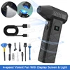 4-speed LED Turbo Jet Fan With Screen Powerful Turbo Violent Fan Blower High Speed Handheld Duct Fan 130000RPM Air Duster Blower 1
