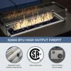 Aluminum Patio Furniture Set 10-Seat Modern Metal Outdoor Conversation Sets W/45in Propane Fire Pit Table 6
