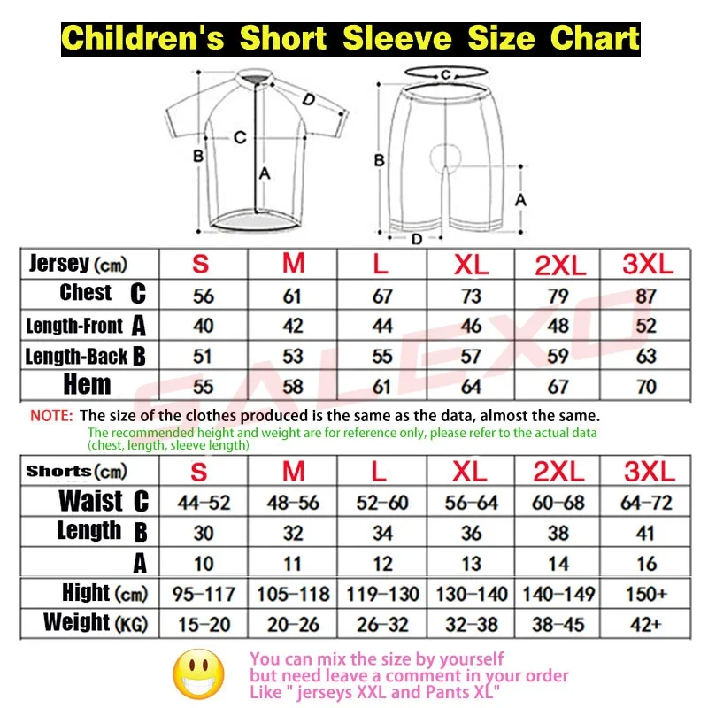 2024 New Bike Kids Short Sleeve Cycling Jersey Set Children Breathable Bike Clothing Boy and girl Summer Quick Dry Bicycle Wear 6