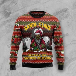 PLstar Cosmos Santa Claus Horror 3D Printed Fashion Men's Ugly Christmas Sweater Winter Unisex Casual Knitwear Pullover MYY03