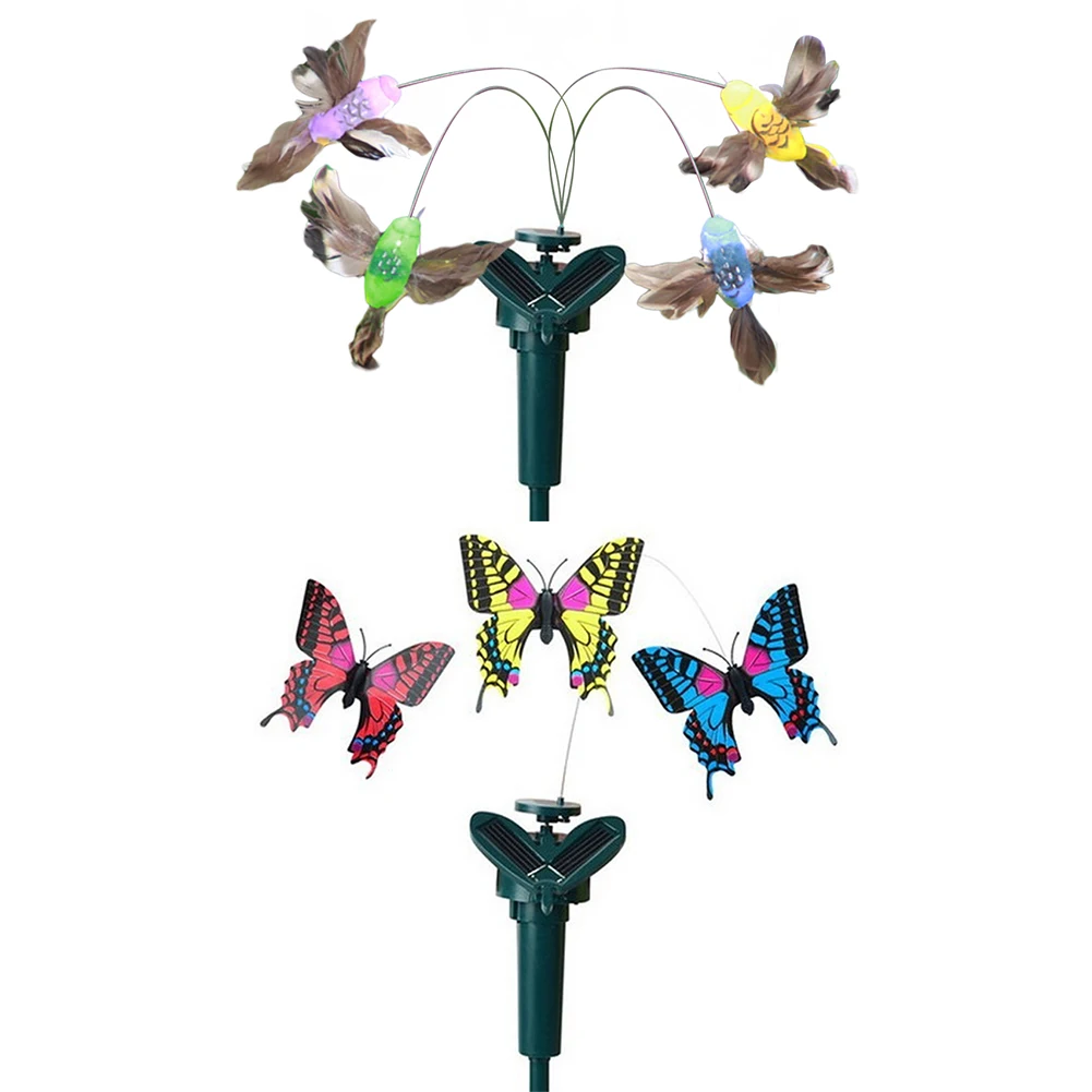 Solar Flying Humming Bird Indoor Outdoor Dancing Fluttering Butterflies Waterproof Creative Craft Atmosphere for Home Walkways butterfly decoration