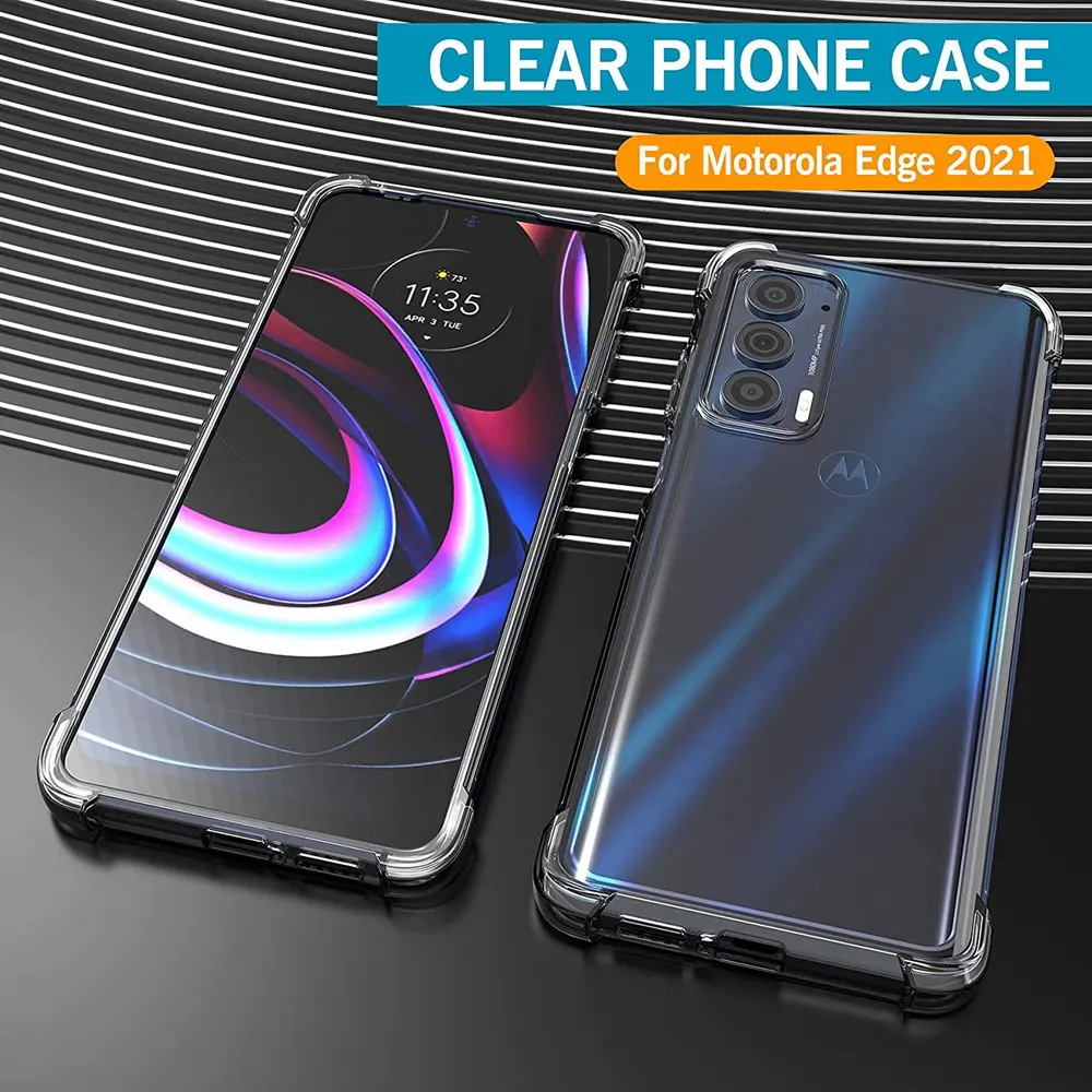 Ultra-Durable Crystal Clear 2-in-1 Shockproof Case with Hard Bumper and Soft TPU Protective Cover