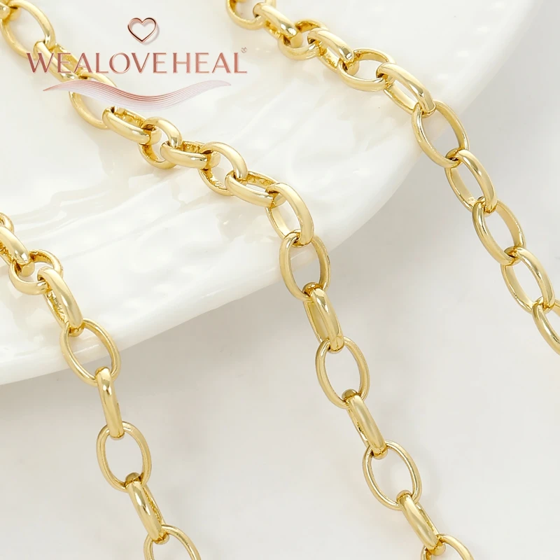 2025 Trendy Style 18 Karat vergoldete ovale Messingkette Halskette DIY Schmuckketten für die Schmuckherstellung Zubehör Material – Detail 17