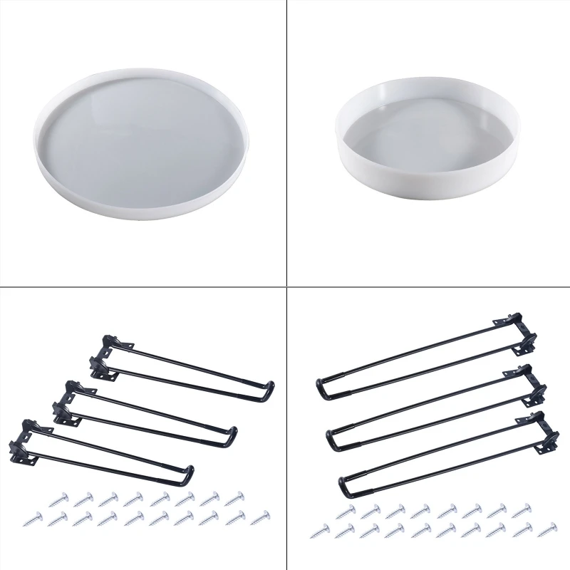 

N58F Table Mold for Resin Casting DIY Making with 3 Table Leg and Screw Home