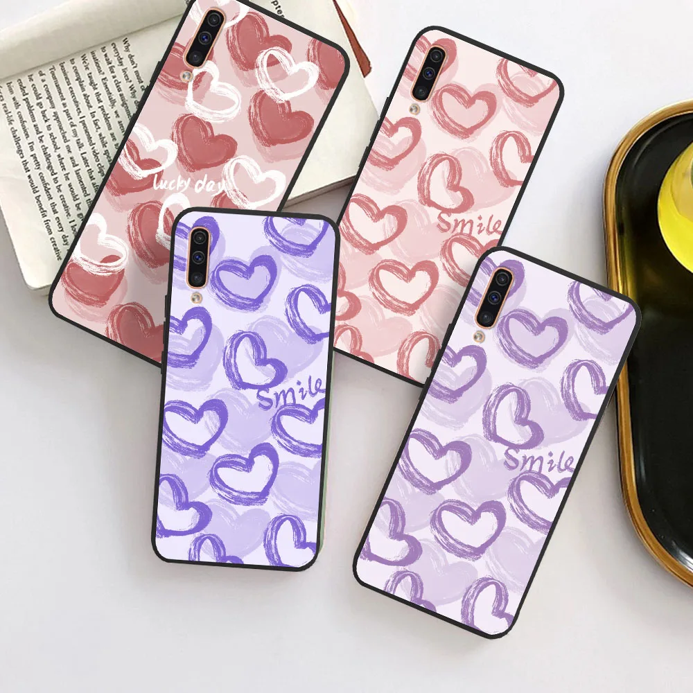 Per Samsung A50 Case A30 A30S Simple Love Soft Tpu Cover Posteriore Per Samsung Galaxy A30S A 30 A 50 A50S Custodie Silicone Funda Bumper