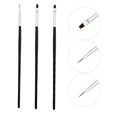 Acrylic French Stripe Nail Art Liner Brush Set 3D Tips Manicuring Ultra-thin Line Drawing Pen UV Gel Brushes Painting Tools