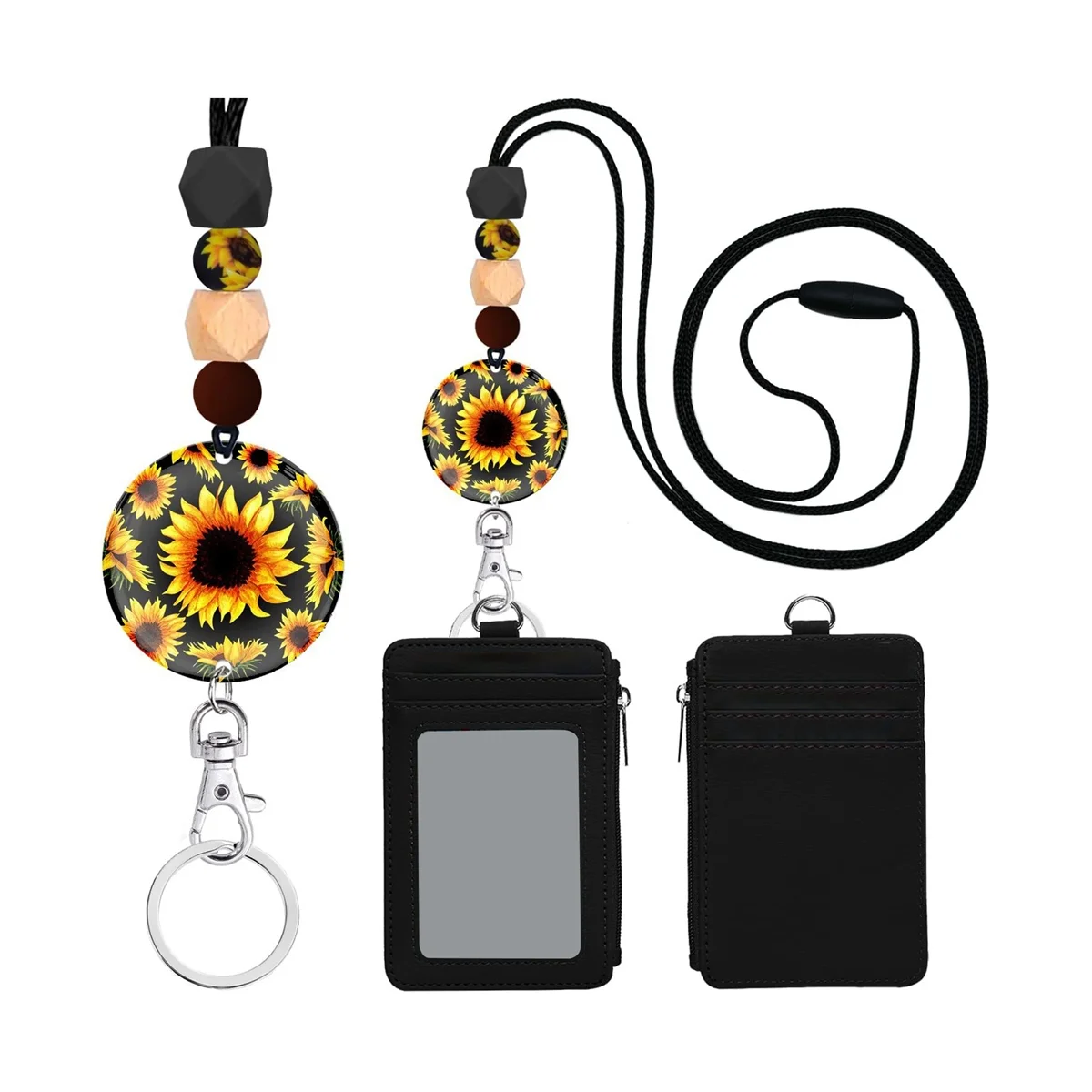 

Sunflower Lanyards for Id Badges and Keys, Cute ID Badge Holder with Lanyard, for Women Teacher Nurse