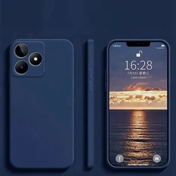 Square Liquid Silicone Soft Phone Case - Enhanced Protective Cover for OPPO A3 5G (Blue)