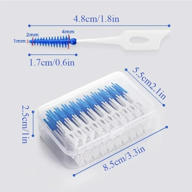 Units Dental Toothpicks Brush Between Teeth With Thread Oral Cleaning Tools 20/40/120/200pcs Interdental Silicone Brushes