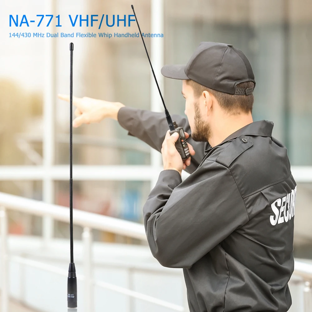듀얼 밴드 고이득 SMA-M 남성 안테나 블랙 심플 및 2.15dBi 10W BAOFENG UV-3R UV-100 UV-200 라디오 38cm용