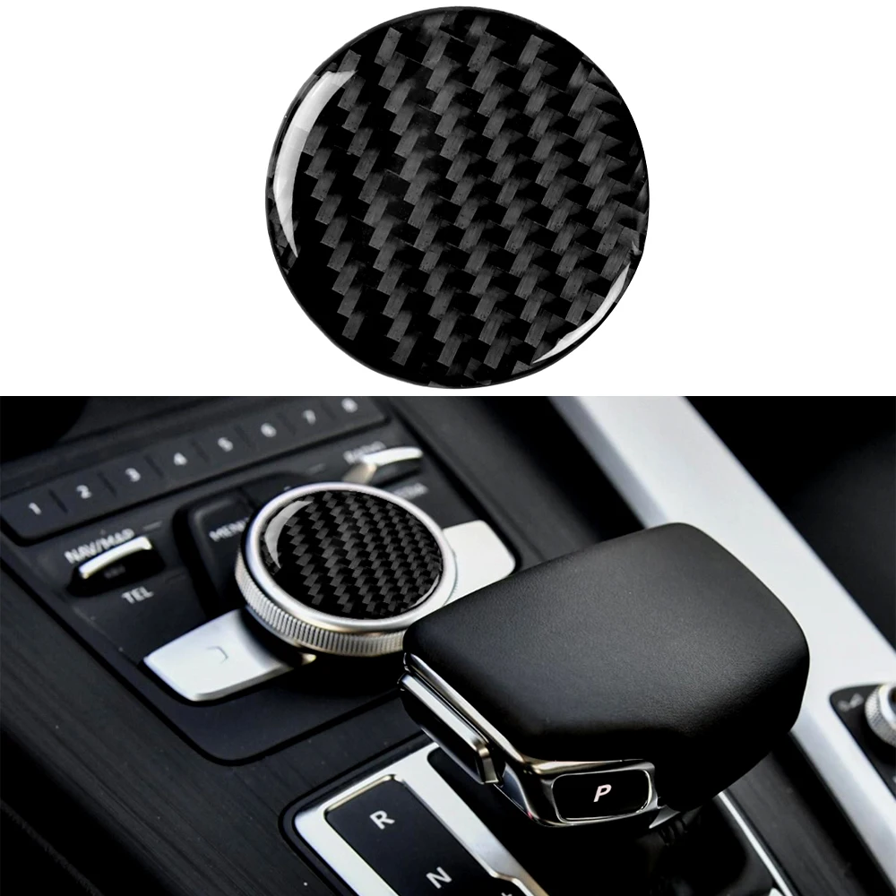 

for Audi A4 B9 2017 2018 2019 Central Control Knob Cover Sticker Decal Trim Car Accessories Carbon Fiber