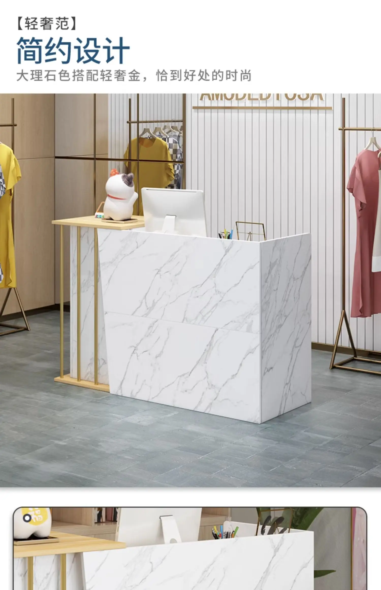 Description Picture 3 of itemDisplay Cabinet Reception Desks Tall Bar Counter Beauty Salon Reception Desk Office Cashier Toonbank Winkel Commercial Furniture