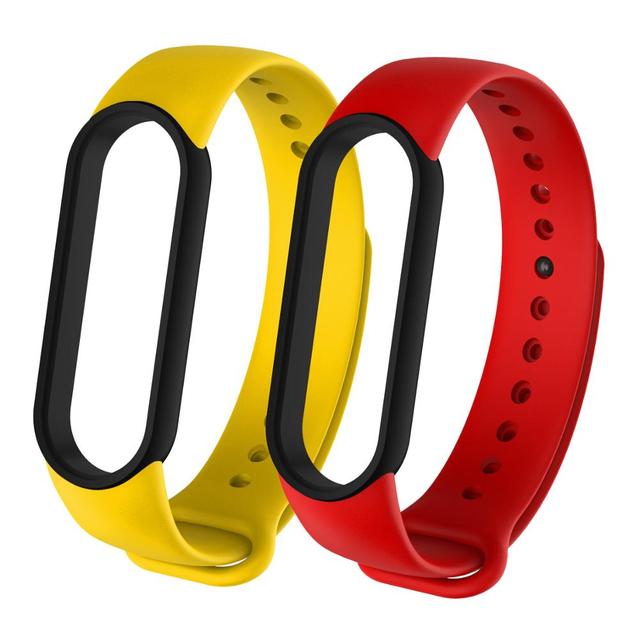 Pcs Correa Mi Band 6 Strap Watchband for Xiaomi Mi Band 5 Bracelet Two-colors Silicone Wristbband Amazfit Band 5 Accessories