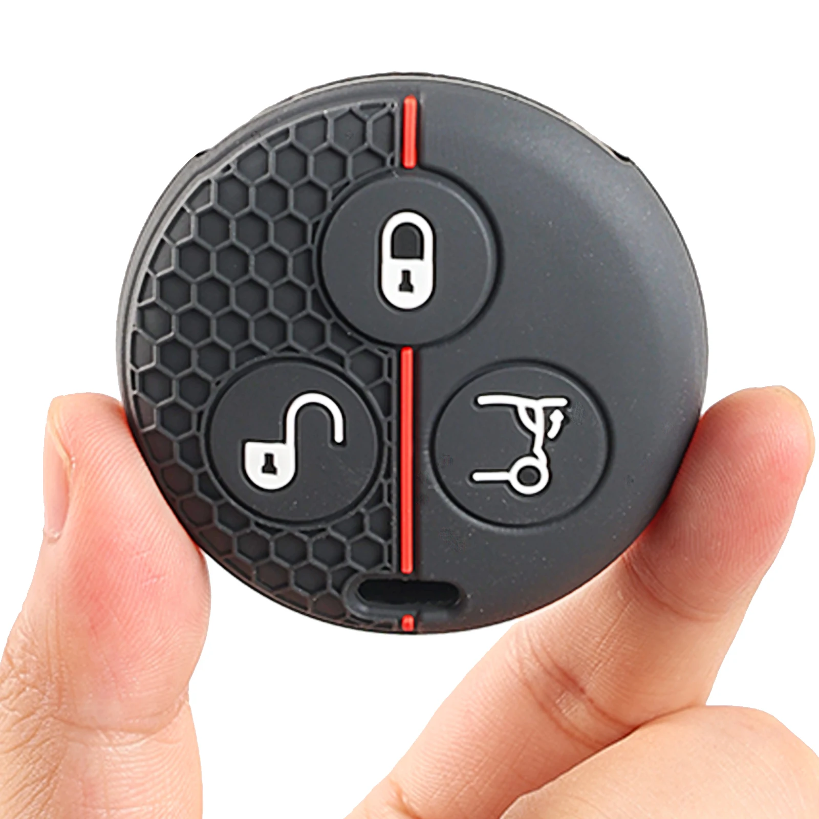 3 Button Remote Key Fob Ring Chain Case Cover Holder Shell Silicone For Benz Smart K Roadster City Forfour Fortwo 2006 2005 2004