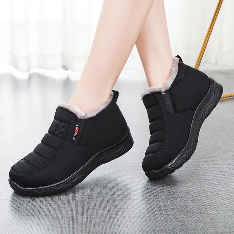 Winter Men Shoes For Men Boots Thick Fur Warm Ankle Boots For Footwear Waterproof Snow Botas Hombre Light Sneakers