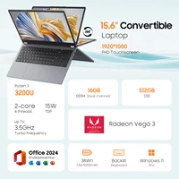 2 in 1 Laptop Computer,15.6" 16GB 512GB Touchscreen , AMD Ryzen R3 3200U, Radeon Vega 3, 1920x1080 FHD Display Blacklit Keyboard - Image 2