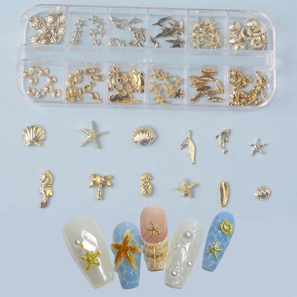 100pcs Animaux De Mer En Bois - Dauphin Étoile De Mer Hippocampe - Embellissements Scrapbooking Bricolage