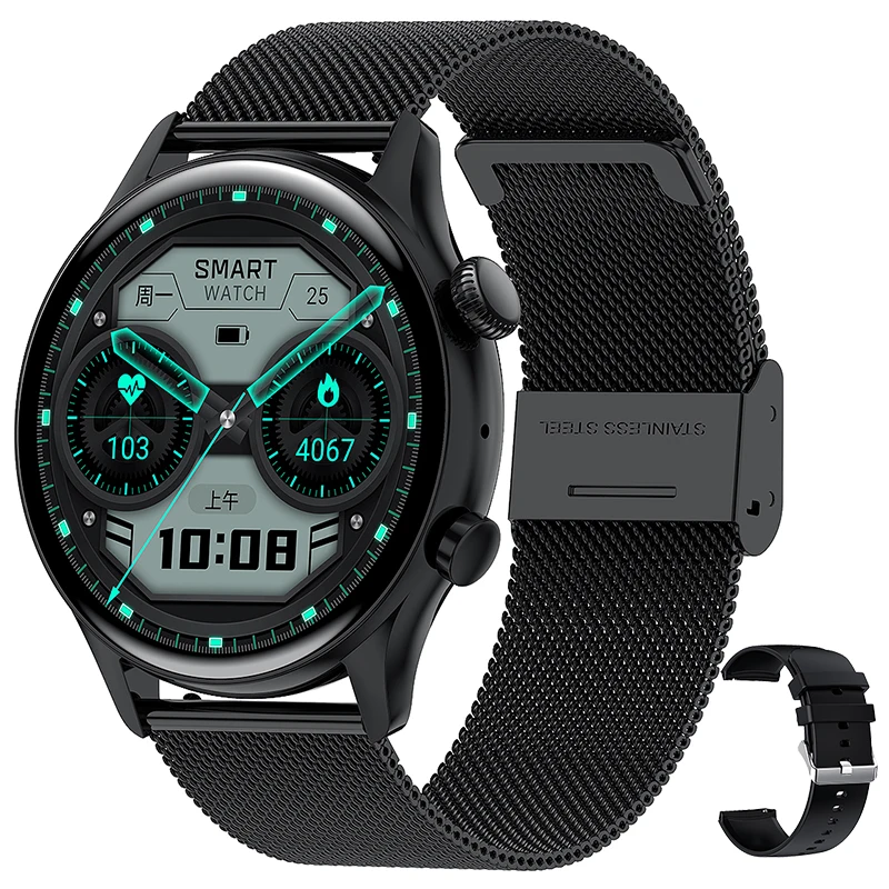 2022 New 390*390 Screen Smart Watch Women Always Display The Time Bluetooth Call Smartwatch Mens Music Player For Android iOS 