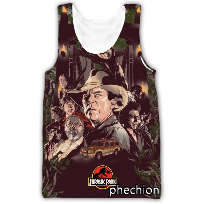 

phechion New Fashion Men/Women Jurassic Park 3D Printed Sleeveless Vest Streetwear Men Loose Sporting Tank Tops A76