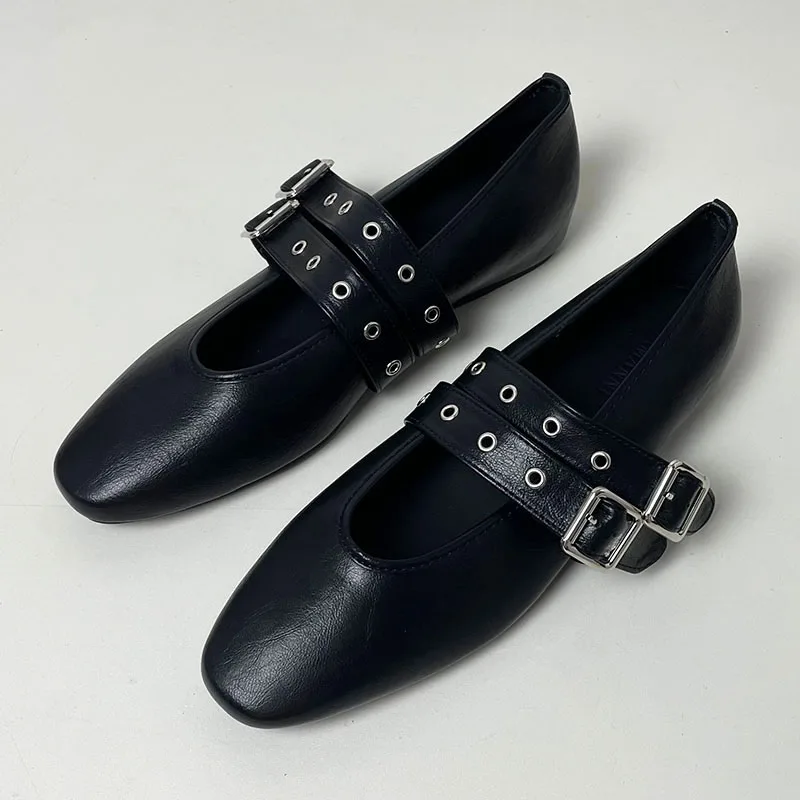 Fashion Buckle Strap Women Flats Mary Janes Shoes Casual Round Toe Luxury Female Footwear Shallow Ladies Flats With Shoes 3