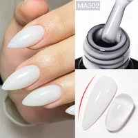 MEET ACROSS 7ml Milk White Rubber Base Gel Nail Polish Nude Clear Pink Glitter Jelly Nail Art Gel Varnish For Nails Manicure