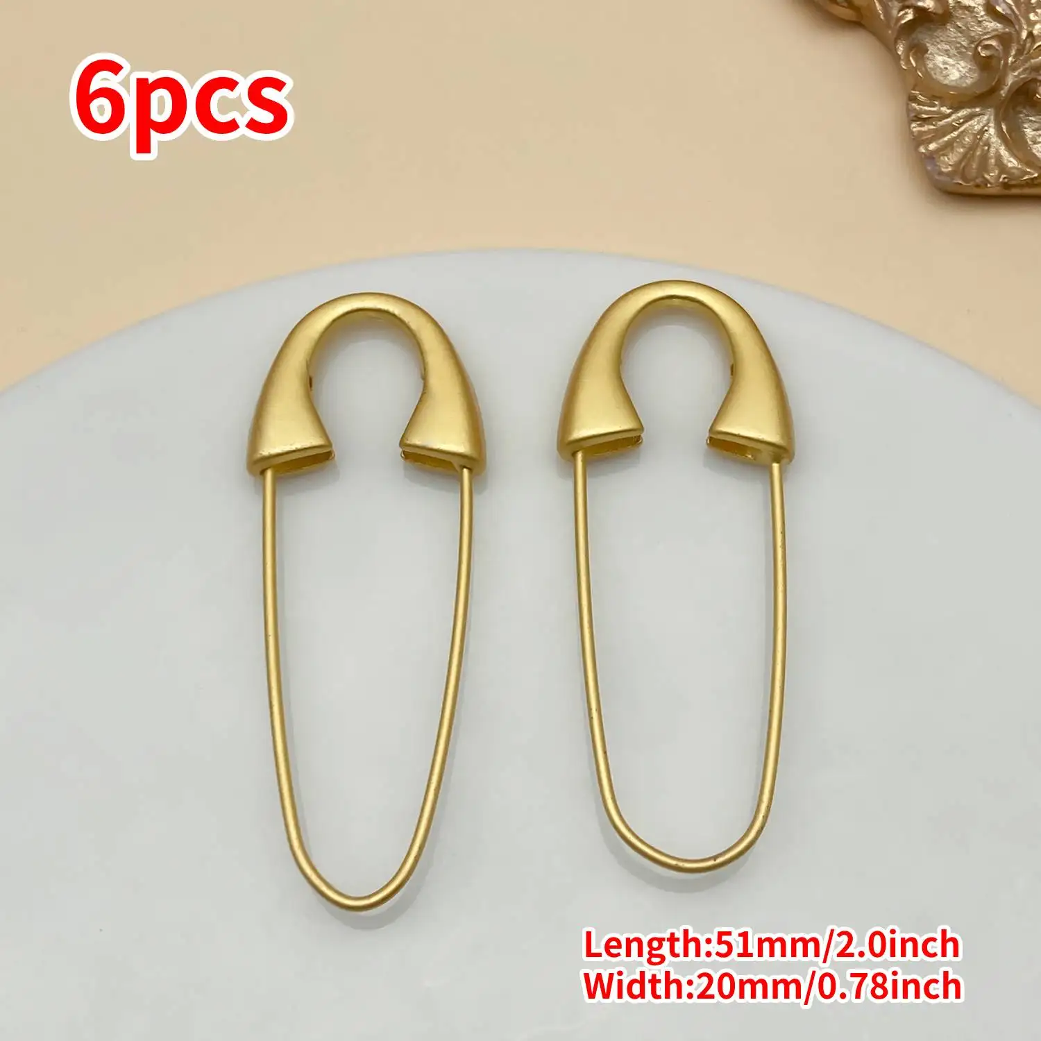 4/6/10 stücke 51x20mm Goldene Metall Sicherheitsnadel Heavy Duty Mit Loch Für Brosche Schmuck Handwerk kleidung Zubehör Pins Nadelkissen – Detail 7