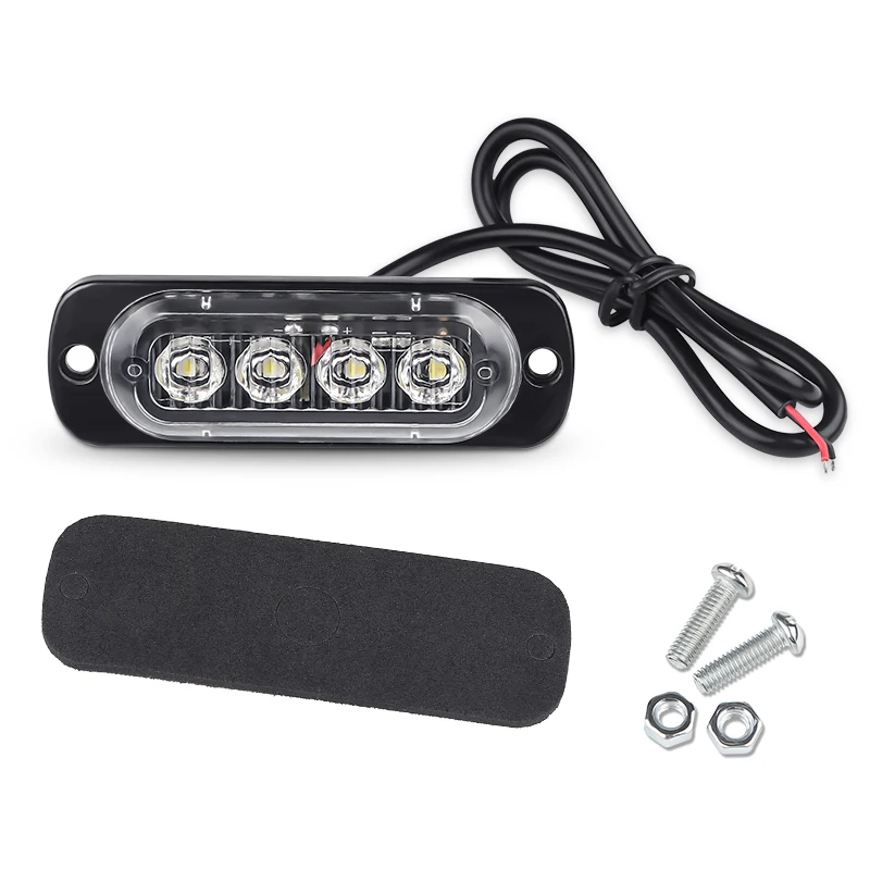 Oplaadbare LED Waarschuwingslampjes Voor Auto - 4 Stuks, Draadloos, Afstandsbediening, IP65 Waterdicht