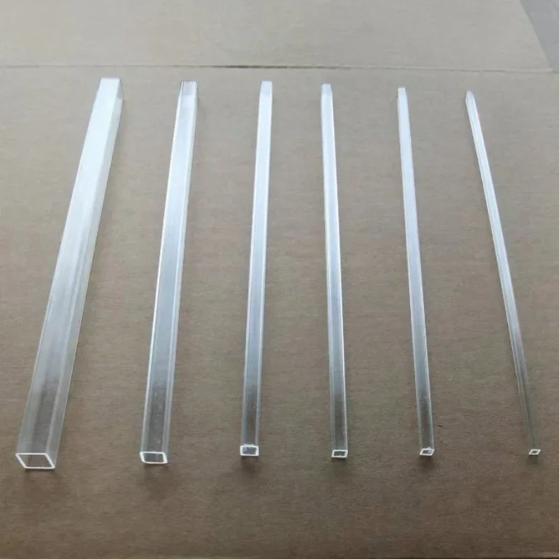 Square Acrylic Pipe Transparent Plexiglass Tube Hollow Duct PMMA Cantal Length 200mm 3X3 4X4 5X5 6X6 8X8