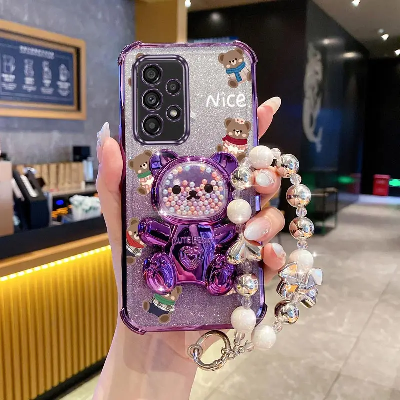 Luxus Schmuck Glitter Schal Bär Telefon Halter Fall Für Samsung Galaxy A13 A14 A15 A16 A24 A25 A34 A35 A36 A54 A55 A12 A22 4G 5G – Detail 12