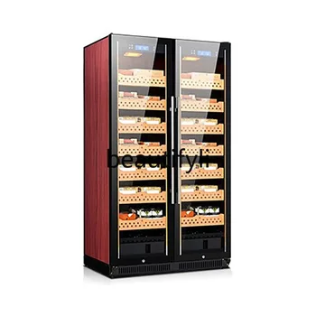 Factory Direct Sales Constant Temperature Commercial Compressor Refrigeration Double Door Cedar Wood Layer Shelf Wine Cabinet