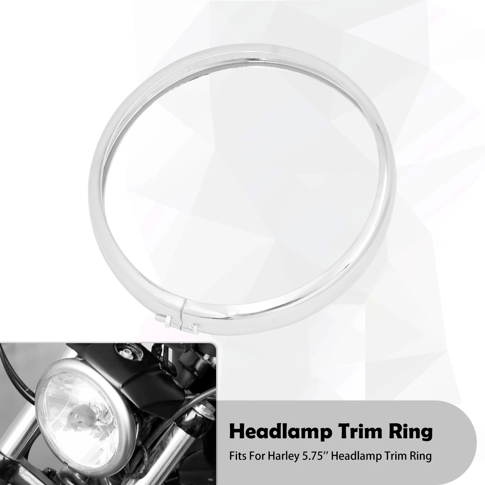 Motorfiets Zwart 5.75 ''Koplamp Koplamp Trim Ring Voor Harley Sportster Iron XL 883 1200 Dyna Softail Street Bob; Versieren (Color : Chrome