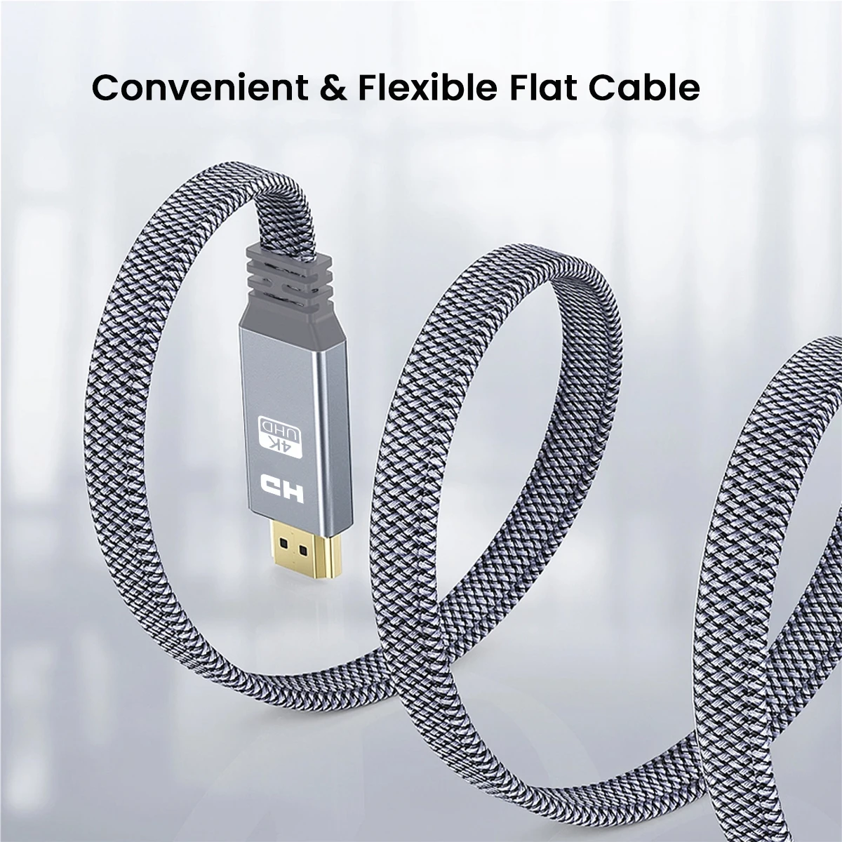 Ultra High-Speed 4K HDMI Cable – Flat Slim Design, 18Gbps, HDMI to HDMI, 4K@60Hz, 3D Support