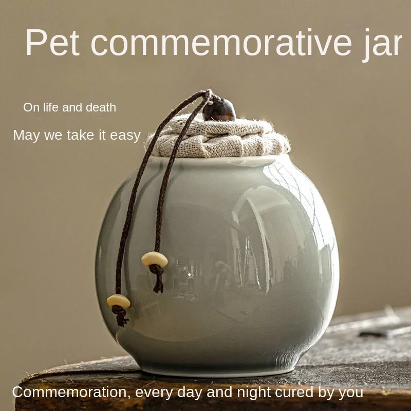 

Sealed ceramic commemorative jar passed away, cremated, moisture-proof and lovely casket, cat casket