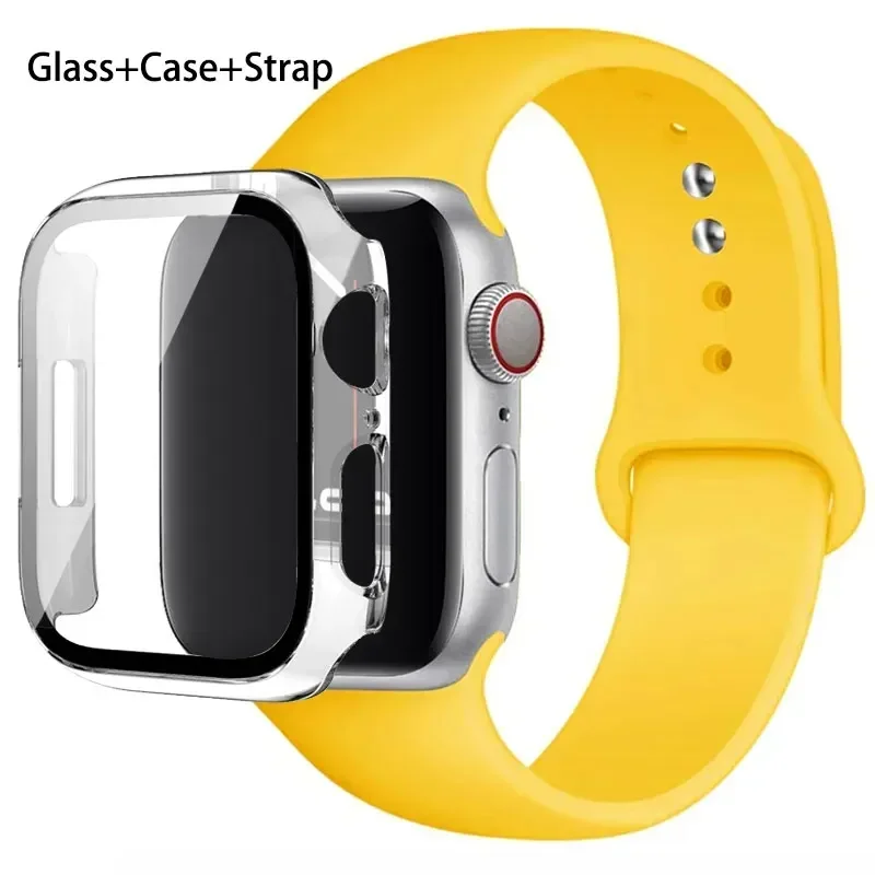 Premium Silicone Sport Band with Glass and Protective Case