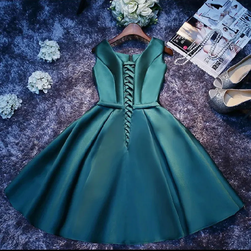 Satin Short Ball Gown Styles Simple Satin Short Cocktail Dresses