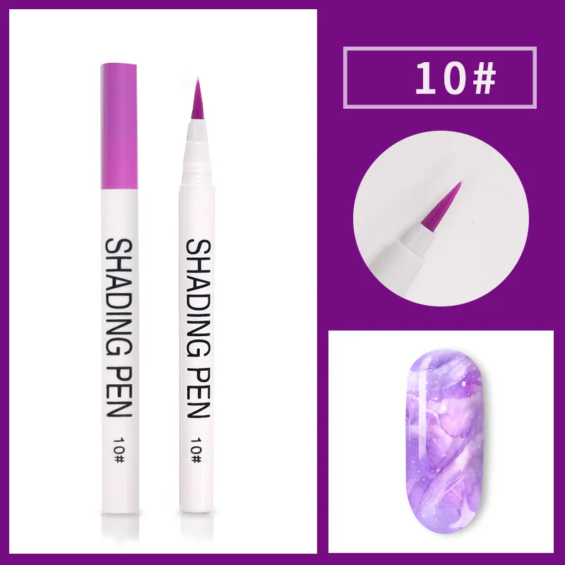 UV-Gel Nagelkunst-Stift Marmorierungs-Maniküre Abstrakte Malerei Pinsel DIY Wisch-Tinte Zeichenwerkzeug-Set für Nageldesign – Detail 15
