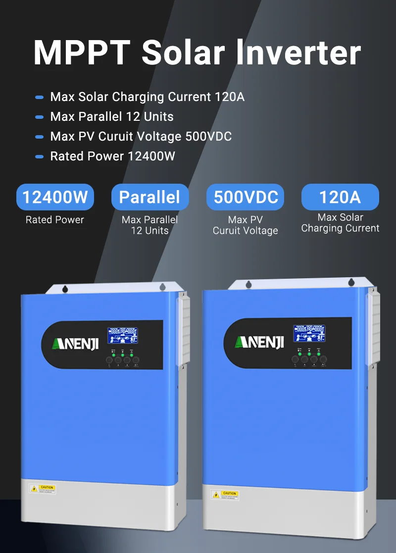 ANENJI 12,4 KW 48V Parallel-Hybrid-Solarwechselrichter 230VAC MPPT Solarwechselrichter Reiner Sinuswellen-Parallelwechselrichter 120A Solarladegerät – Detail 3
