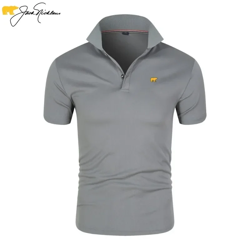 Jack Nicklaus Summer Men Golf Shirt Luxury Polo Shirt Quick-drying Perspiration Breathable Lapel Short-sleeved T-shirt for Man polo shirt mens shirts