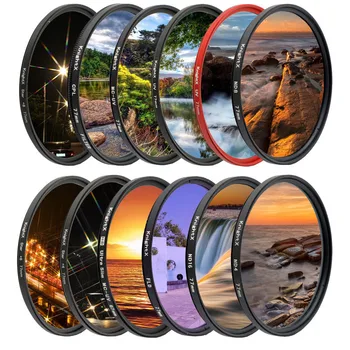KnightX UV 디지털 필터 렌즈 보호대 코팅 원형 편광 카메라 렌즈 필터 cpl 49mm 52mm 58mm 67mm 72mm 77mm