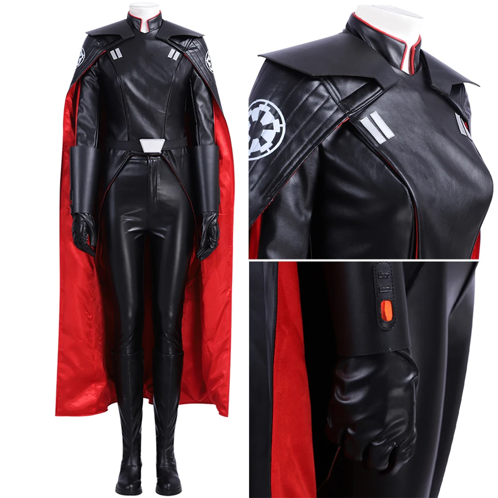

The Second Sister Cosplay Suduri Costume Halloween Masquerade Heroine Faux Leather Outfit With Cloak Battle Clothing Full Set